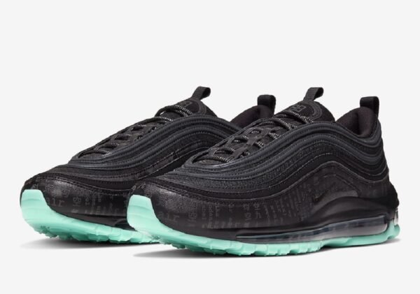 a pair of black sneakers