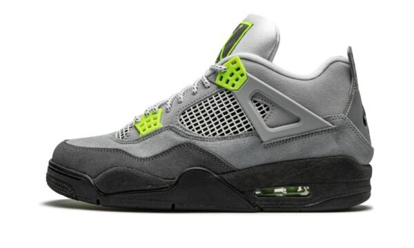 a grey and green sneaker