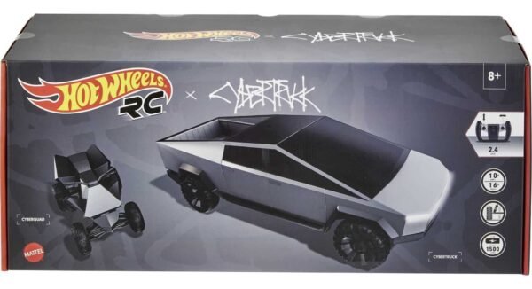 Camioneta de Control Remoto Hot Wheels Cybertruck con Cyberquad