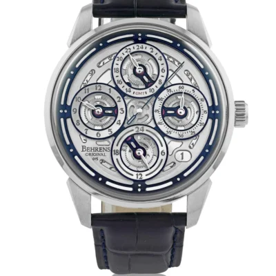 Reloj Behrens Navigraph Bhr015 42mm Automatico Full Set Nuevo Negro Gris Gris