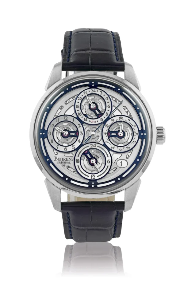 Reloj Behrens Navigraph Bhr015 42mm Automatico Full Set Nuevo Negro Gris Gris