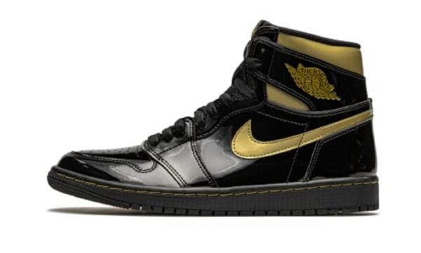 Tenis Nike Air Jordan 1 Retro High Black Metallic Gold Hombre Originales - Image 2