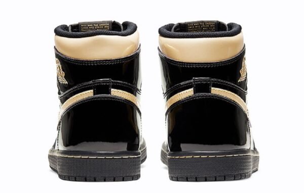 Tenis Nike Air Jordan 1 Retro High Black Metallic Gold Hombre Originales - Image 3