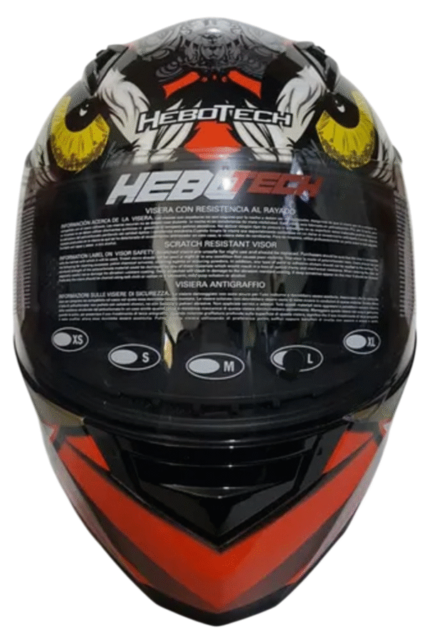 Casco para Moto HeboTech Black/Mohawk Búho - Image 2