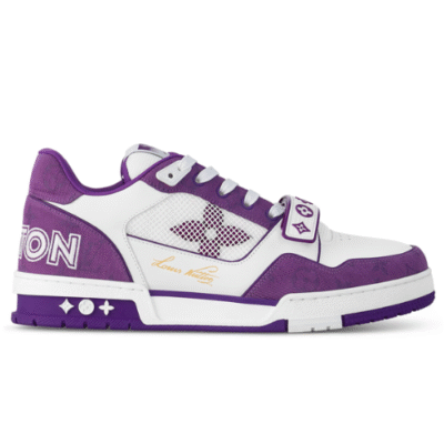 Louis Vuitton LV Trainer Monogram strap Black White Purple