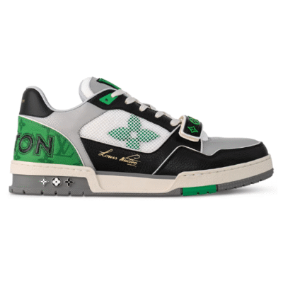 Louis Vuitton LV Trainer Monogram strap Black White Green