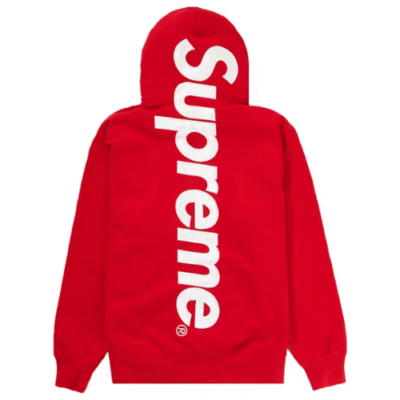 Supreme Satin Appliqué Hooded Sweatshirt Red